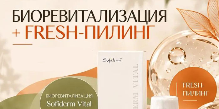 Биоревитализация Sofiderm Vital + Fresh-пилинг